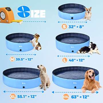 BELLOCHIDDO Foldable Dog Pool - Versatile and Durable Portable Pool for Pets and Kids