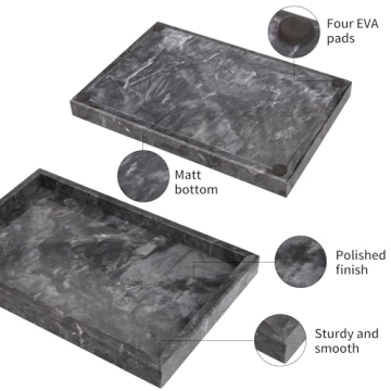 HESHIBI Marble Tray - Elegant Stone Decor & Organizer