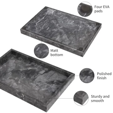 HESHIBI Marble Tray - Elegant Stone Decor & Organizer