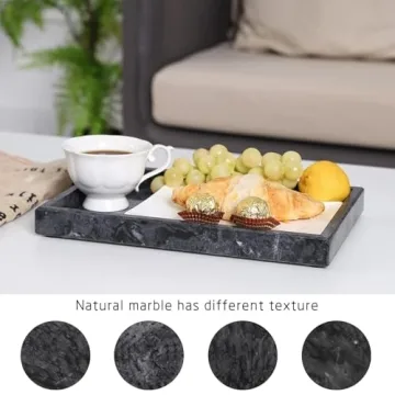 HESHIBI Marble Tray - Elegant Stone Decor & Organizer