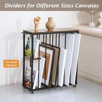 ikkle Large Art Storage Rack, Drying Painting Canvas Rack with Wheels, Art Storage Display Stands for Canvas, Frame, Drawing Board, Metal Crafts Print Rack for Art Display & Galleries