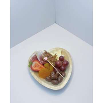 Eco-Friendly Palm Leaf Heart Plates for Weddings & Events