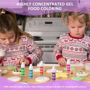 Gel Food Coloring - 15 Colors Flavorless Gel Based Food Color Dye, Vibrant Edible Concentrated Food Coloring for Cake Cookie Decorating, Easter Egg, Icing, Fondant, Baking, Macaron (6g/Bottle) - Vegan