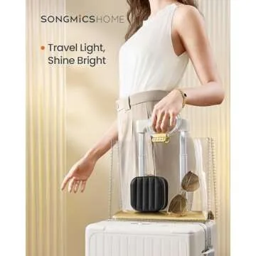 SONGMICS HOME Travel Jewelry Case - Stylish Portable Jewelry Organizer with Mirror