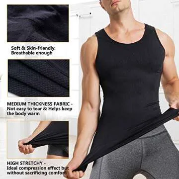 MOLUTAN Men's Slimming Compression Vest for Active Comfort