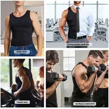 MOLUTAN Men's Slimming Compression Vest for Active Comfort