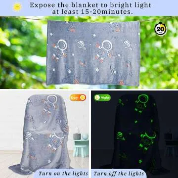 Cozy Glow in the Dark Blanket for Kids