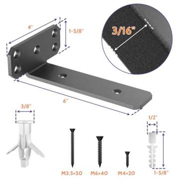 SKYSEN 6 Pack 6" Floating Shelf Brackets - Heavy Duty Real Hidden Bracket Design