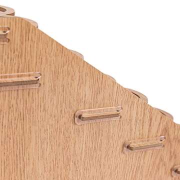 Amazon Basics Craft Paint & Brush Organizer Rack, Holds up to 60 Bottles (52 1-inch and 8 1.47-inch) and 22 brushes - 14 x 8 Inches, Wood Finish, Light brown, 14.1 x 9.6 x 4.3