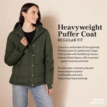Amazon Essentials Women's Quilted Hooded Puffer Coat
