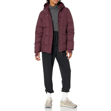 Amazon Essentials Women's Quilted Hooded Puffer Coat