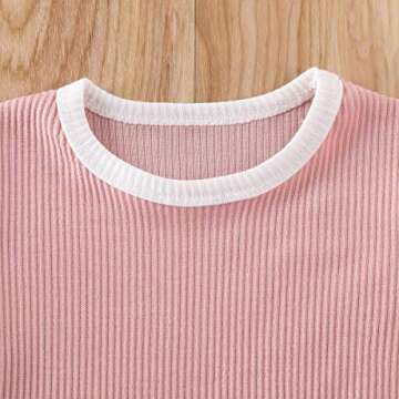 Newborn Infant Baby Girl Boy Clothes Short Sleeve T-Shirt Tops and Shorts Pants Solid Color Summer Outfit (A-Pink, 0-6 Months)