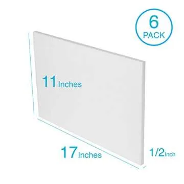 Silverlake Craft Foam Sheets - American-Made Hard Foam - 6-Pack 11x17x0.5 EPS Boards for Professional Projects & Displays