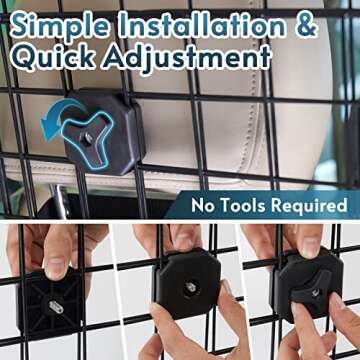 rabbitgoo Dog Car Barrier for SUVs, Adjustable Large Pet Gate, Universal-Fit Divider Cargo Net, Heavy-Duty Wire Mesh Dog Barrier SUV, Van Vehicles Subaru Car Accessories Safety Travel, Standard Model