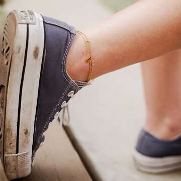 Stylish 14K Gold Plated Initial Anklet for Women