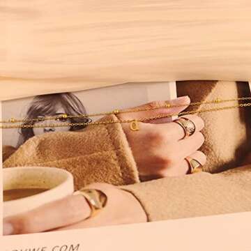 Stylish 14K Gold Plated Initial Anklet for Women