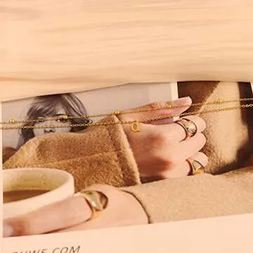 Stylish 14K Gold Plated Initial Anklet for Women