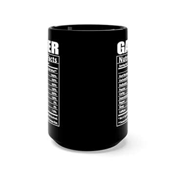 Lovesout Funny Gamer Nutritional Facts Christmas 2024 Gifts Black Coffee Mug 15oz