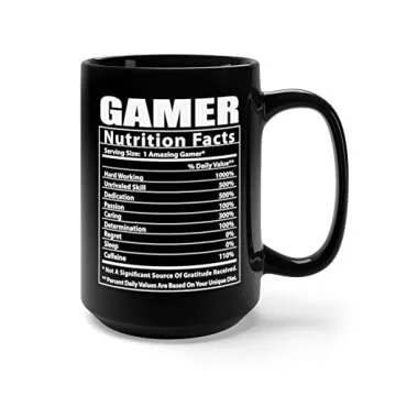 Lovesout Funny Gamer Nutritional Facts Coffee Mug 15oz