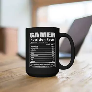 Lovesout Funny Gamer Nutritional Facts Coffee Mug 15oz