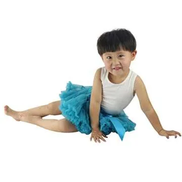 Wennikids Little Girl's Dance Chiffon Pettiskirts Tutu Assorted Size and Color Small Teal
