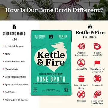 Kettle & Fire Coconut Curry Chicken Bone Broth 16.9 OZ