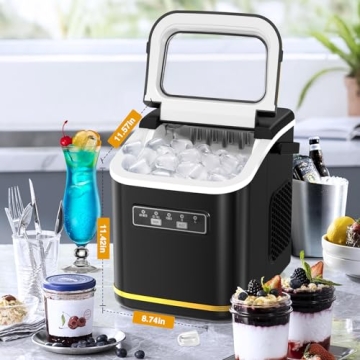Portable Self-Cleaning Ice Maker for Home & Bar