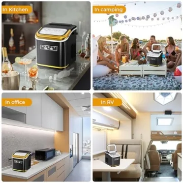 Portable Self-Cleaning Ice Maker for Home & Bar