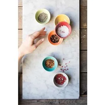 Now Designs Canyon Ceramic Pinch Bowl Set, Soy Sauce Dish, Set of 6, 2 oz