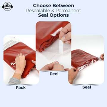 Poly Bags with Suffocation Warning 6x9", 8x10", 9x12", 11x14" - Combo Pack of 400 (100 each size) - Clear Poly Bags by Retail Supply Co - Extra Strong Seal