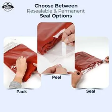 Poly Bags with Suffocation Warning 6x9", 8x10", 9x12", 11x14" - Combo Pack of 400 (100 each size) - Clear Poly Bags by Retail Supply Co - Extra Strong Seal