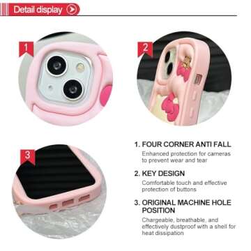 Cartoon Silicone Case for iPhone XR Case,Cute Funny Kawaii Kitty Cat Animal Character Phone Case 3D Cover Phone Case for Kids Girls and Womens