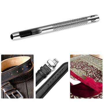 Leather Hole Punch, Leather Punch Tool, Leather Stitching Punch, Leather Punch for Leather Watch Band, Leather, Gasket Belt, Fabric, Canvas Paper Plastics. 6Pcs(1.5mm-4mm)- QUIUMES