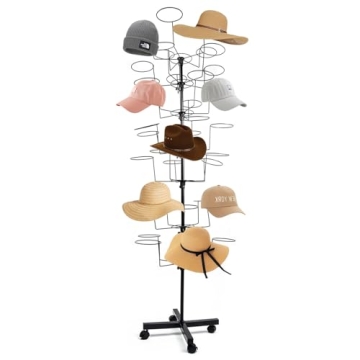 bimiti Stylish 7-Tier Hat Rack with Adjustable Hooks