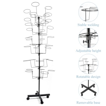 bimiti 7-Tier Hat Rack with Adjustable Hooks and Wheels