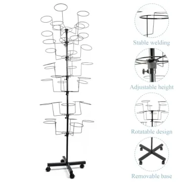 bimiti 7-Tier Hat Rack with Adjustable Hooks and Wheels
