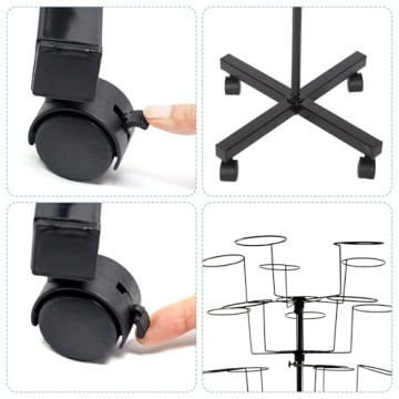 bimiti 7-Tier Hat Rack with Adjustable Hooks and Wheels