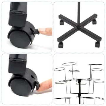 bimiti 7-Tier Hat Rack with Adjustable Hooks and Wheels