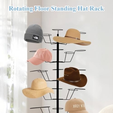 bimiti 7-Tier Hat Rack with Adjustable Hooks and Wheels