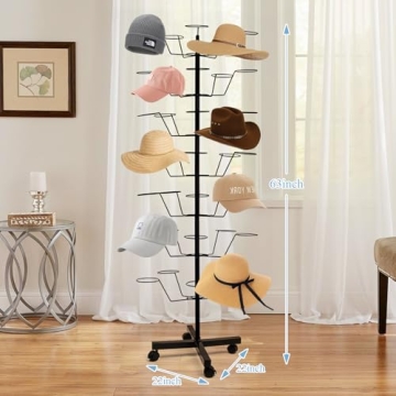 bimiti 7-Tier Hat Rack with Adjustable Hooks and Wheels