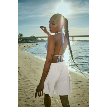 Fisoew Women’s Sweat Shorts - Comfy Cargo Athletic Shorts