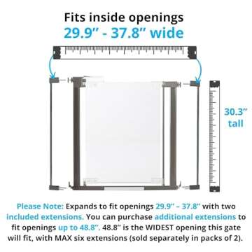 Qdos Safety Crystal Designer Baby Safety Gate - Meets Tougher European Standards - Modern Design and...