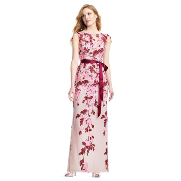 Elegant Adrianna Papell Cascading Floral Column Gown