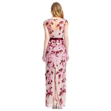 Elegant Adrianna Papell Cascading Floral Column Gown
