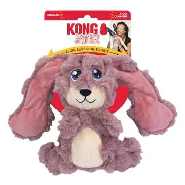 KONG Scrumplez Dog Toy - Soft Plush Squeaker Toy for Interactive Play, Stuffed with Extra-Squeaky Fu...