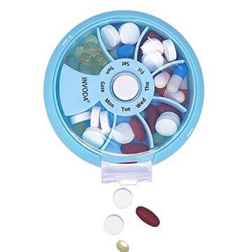 Weekly Pill Organizer 7 Compartments Daily Pill Box Travel Small Pill Container Portable Pill Case F...