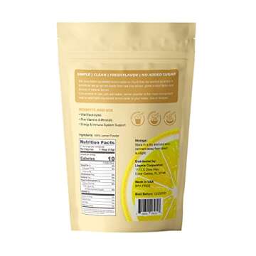 Grelim Lemon Powder 11.30 Oz, 100% Lemon Juice Freeze Dried Powder, Filler Free, Gluten-Free, Rich i...