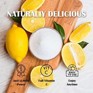 Grelim Lemon Powder 11.30 Oz, 100% Lemon Juice Freeze Dried Powder, Filler Free, Gluten-Free, Rich in Natural Vitamin C Fresh Squeezed Lemon Flavor Great for Beverages, Smoothies 320g
