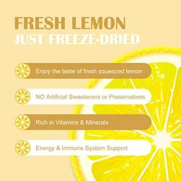 Grelim Lemon Powder 11.30 Oz, 100% Lemon Juice Freeze Dried Powder, Filler Free, Gluten-Free, Rich in Natural Vitamin C Fresh Squeezed Lemon Flavor Great for Beverages, Smoothies 320g
