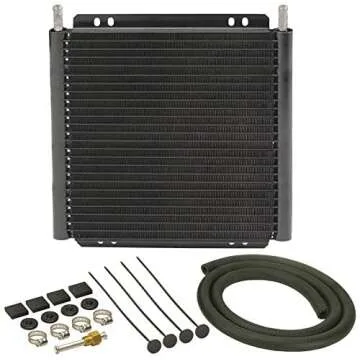 Derale 13504 Series 8000 Plate and Fin Transmission Oil Cooler , Black